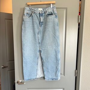 Mango Light Blue Denim Skirt